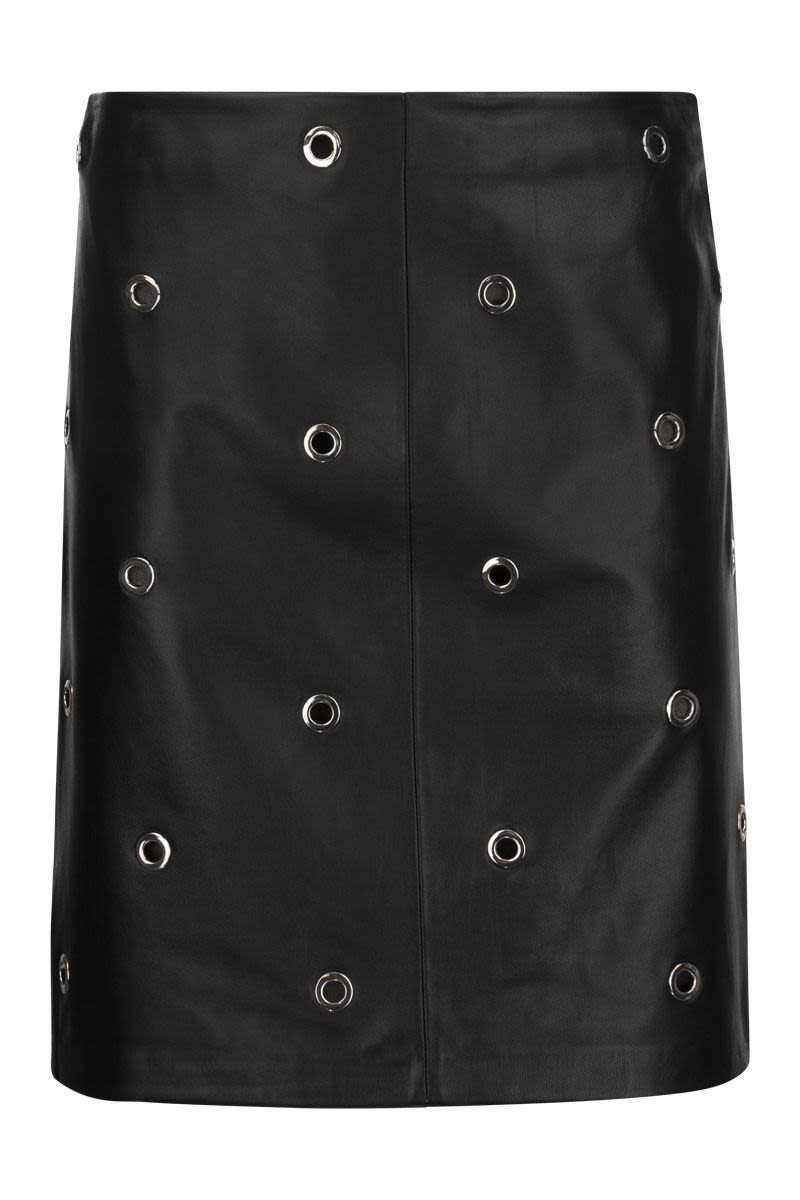 FLYTH3 - Nappa leather flared skirt - VOGUERINI