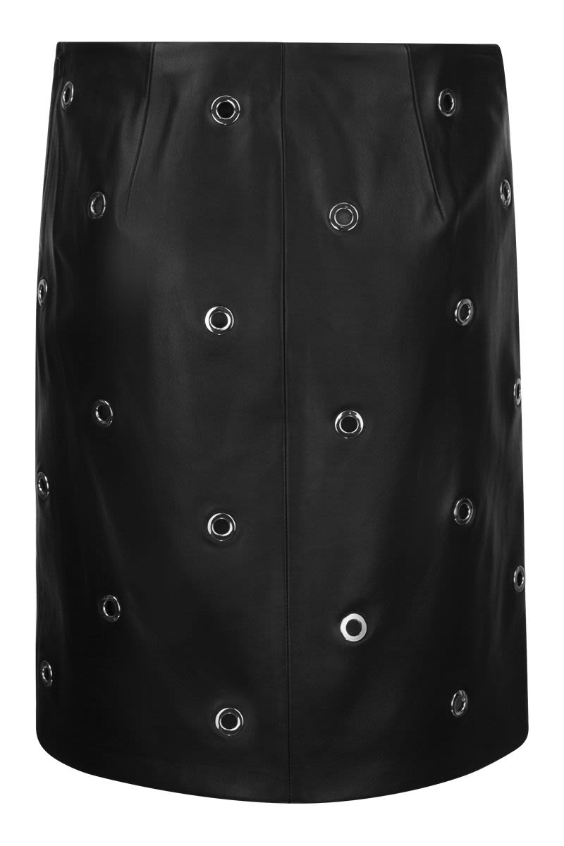 FLYTH3 - Nappa leather flared skirt - VOGUERINI