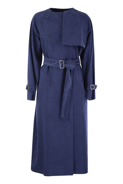 CALAO - Double-breasted canvas trench coat