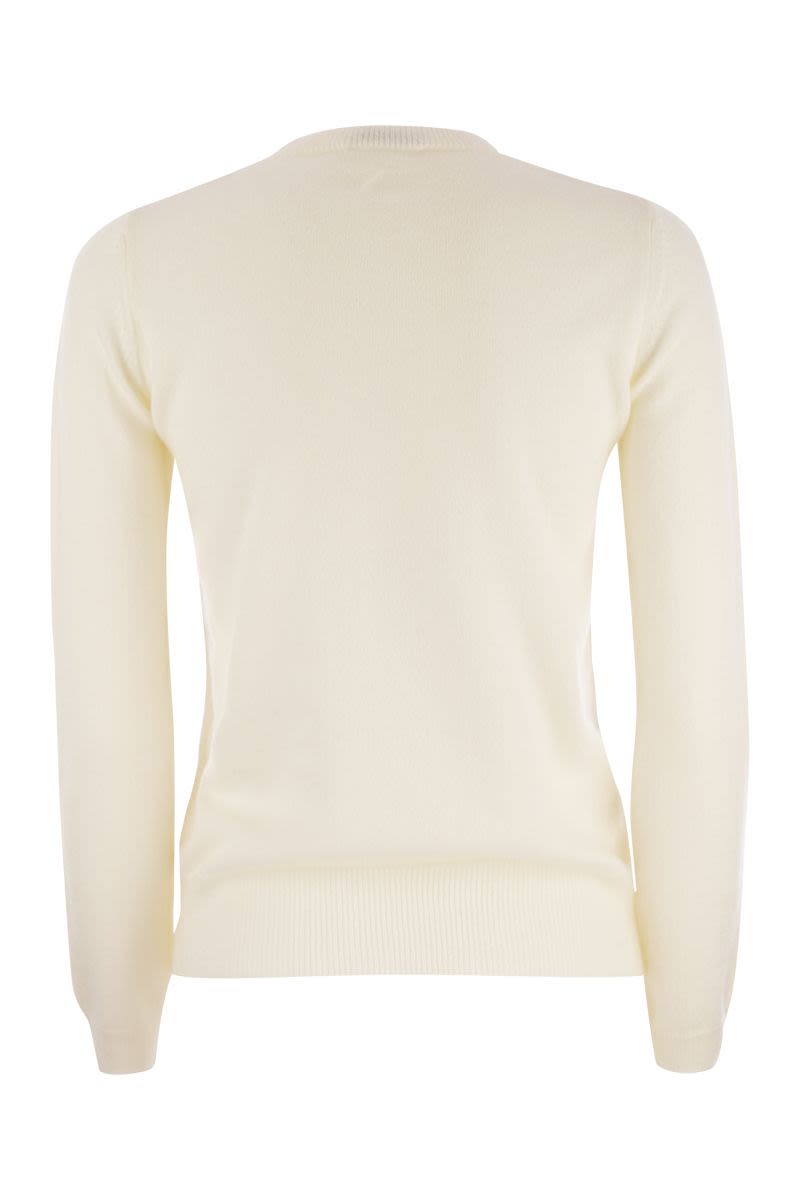 BARI - Wool and cashmere sweater with embroidery - VOGUERINI