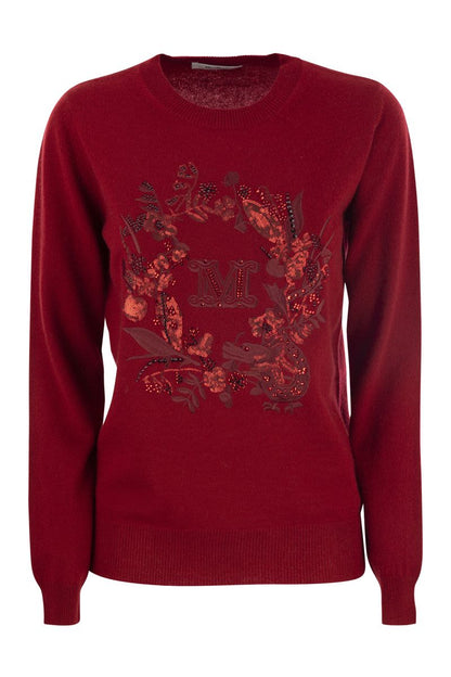 BARI - Wool and cashmere sweater with embroidery - VOGUERINI