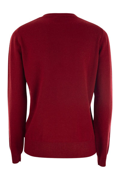 BARI - Wool and cashmere sweater with embroidery - VOGUERINI