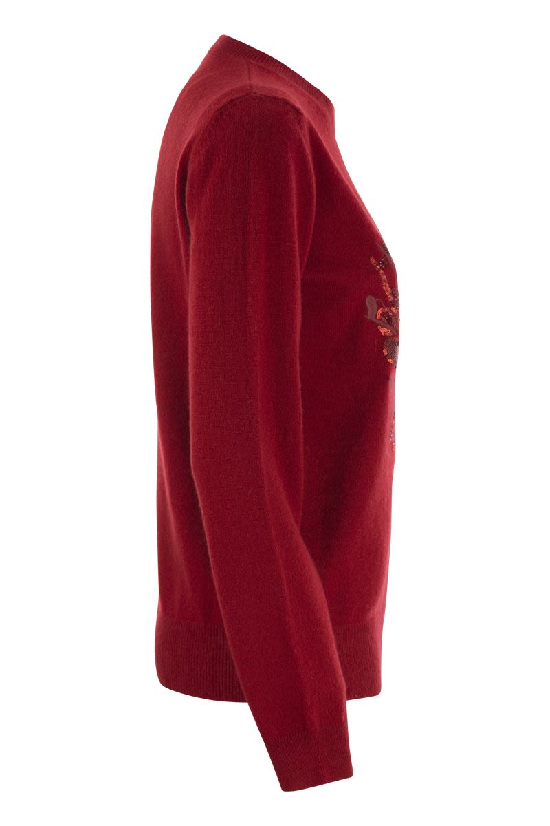 BARI - Wool and cashmere sweater with embroidery - VOGUERINI