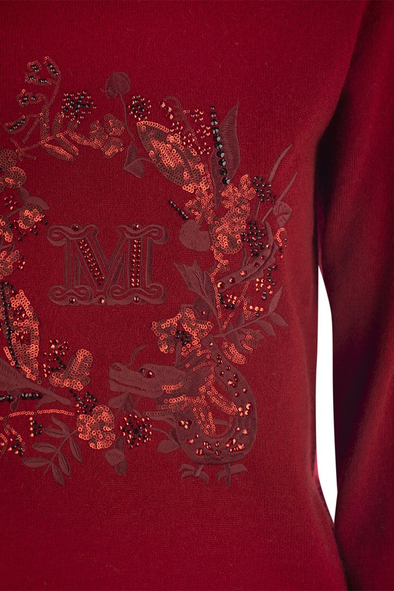 BARI - Wool and cashmere sweater with embroidery - VOGUERINI