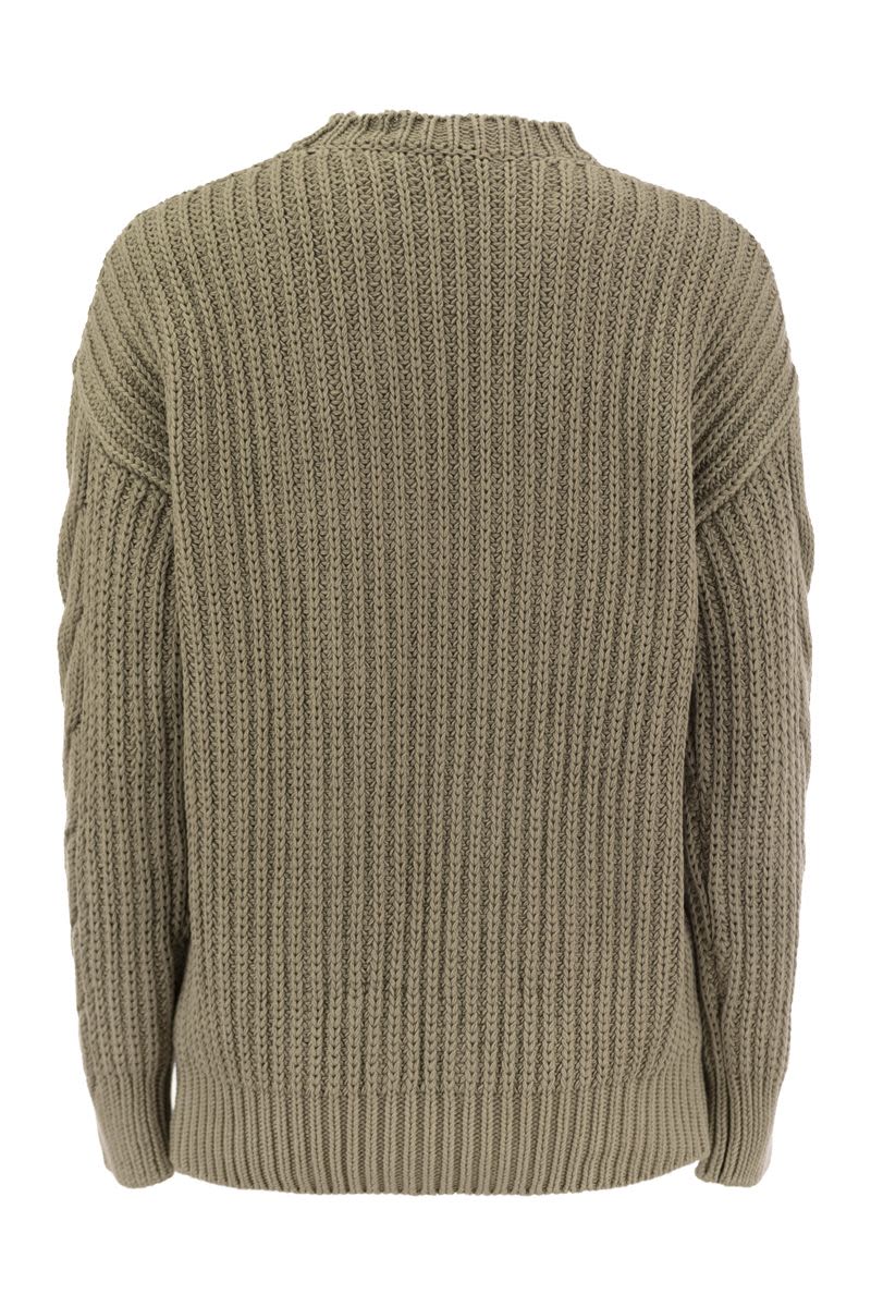 ACCIAIO1234 - Ribbed cotton over pullover - VOGUERINI