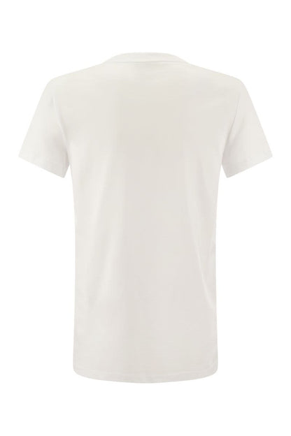 TAVERNA - Cotton T-shirt with frontal embroidery - VOGUERINI