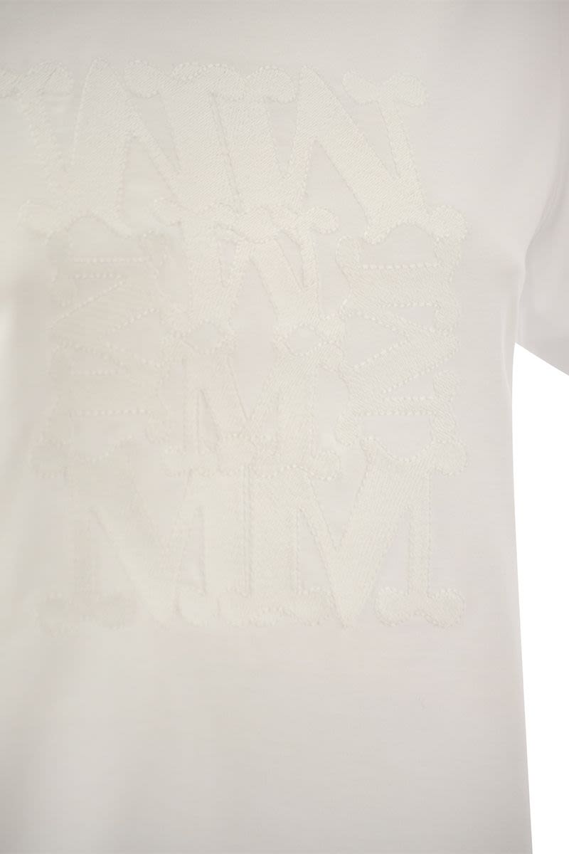 TAVERNA - Cotton T-shirt with frontal embroidery - VOGUERINI