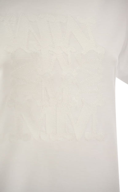 TAVERNA - Cotton T-shirt with frontal embroidery - VOGUERINI