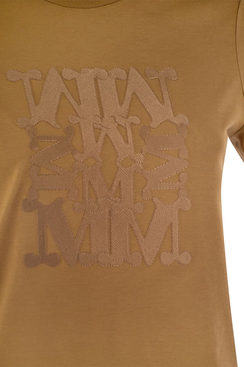 TAVERNA - Cotton T-shirt with frontal embroidery