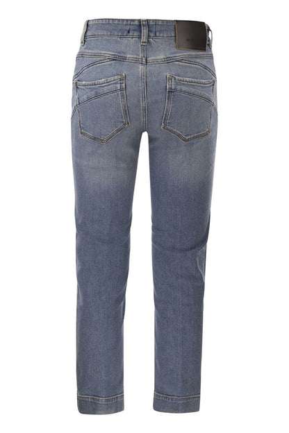 UMBRIA - Mini flare denim trousers - VOGUERINI