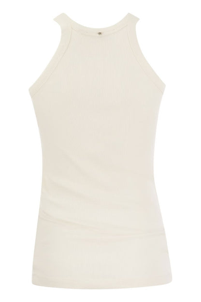 NASTIE - Silk-blend jersey tank top - VOGUERINI