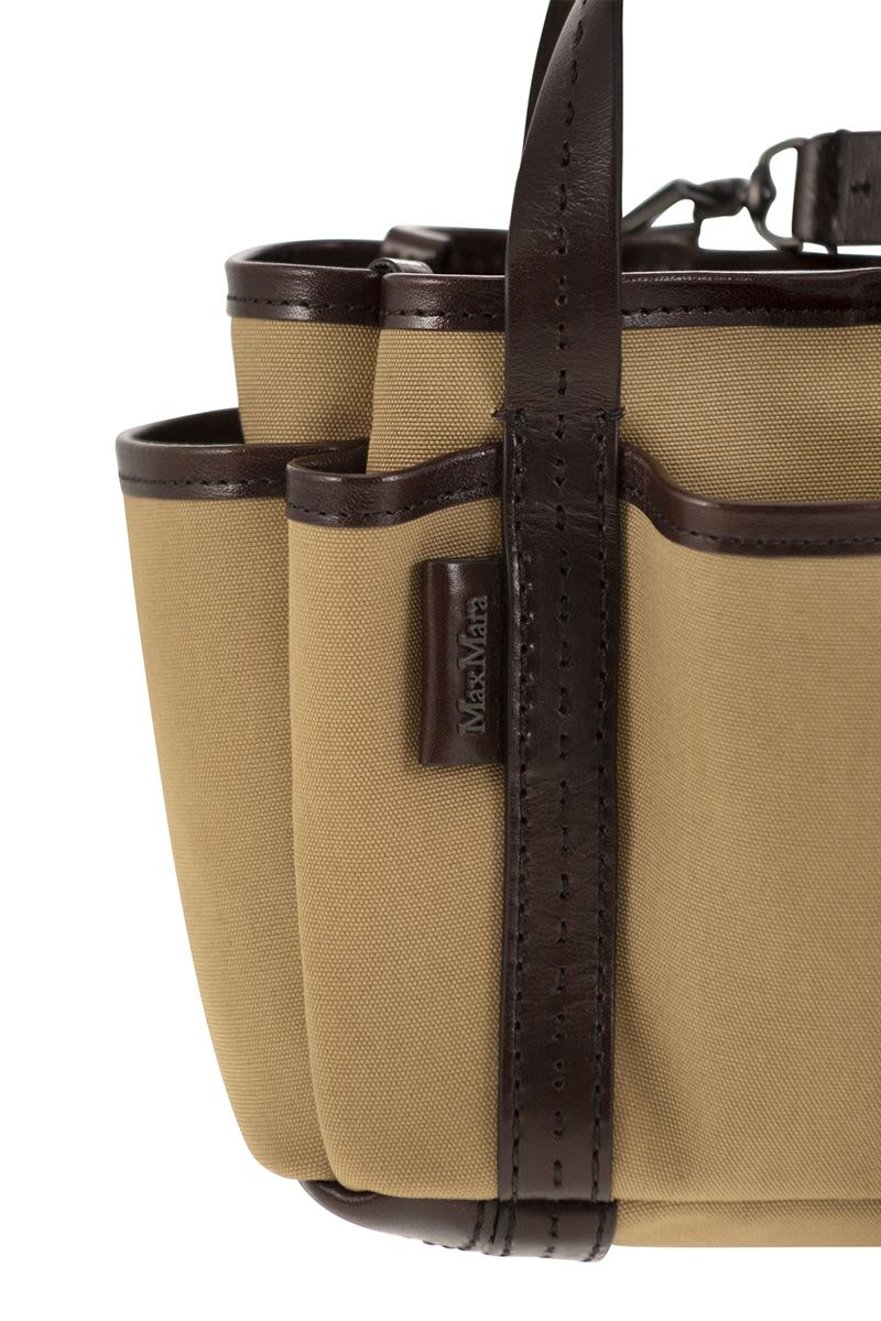 GARDENCA BASXS - Giardiniera Mini canvas and leather tote bag