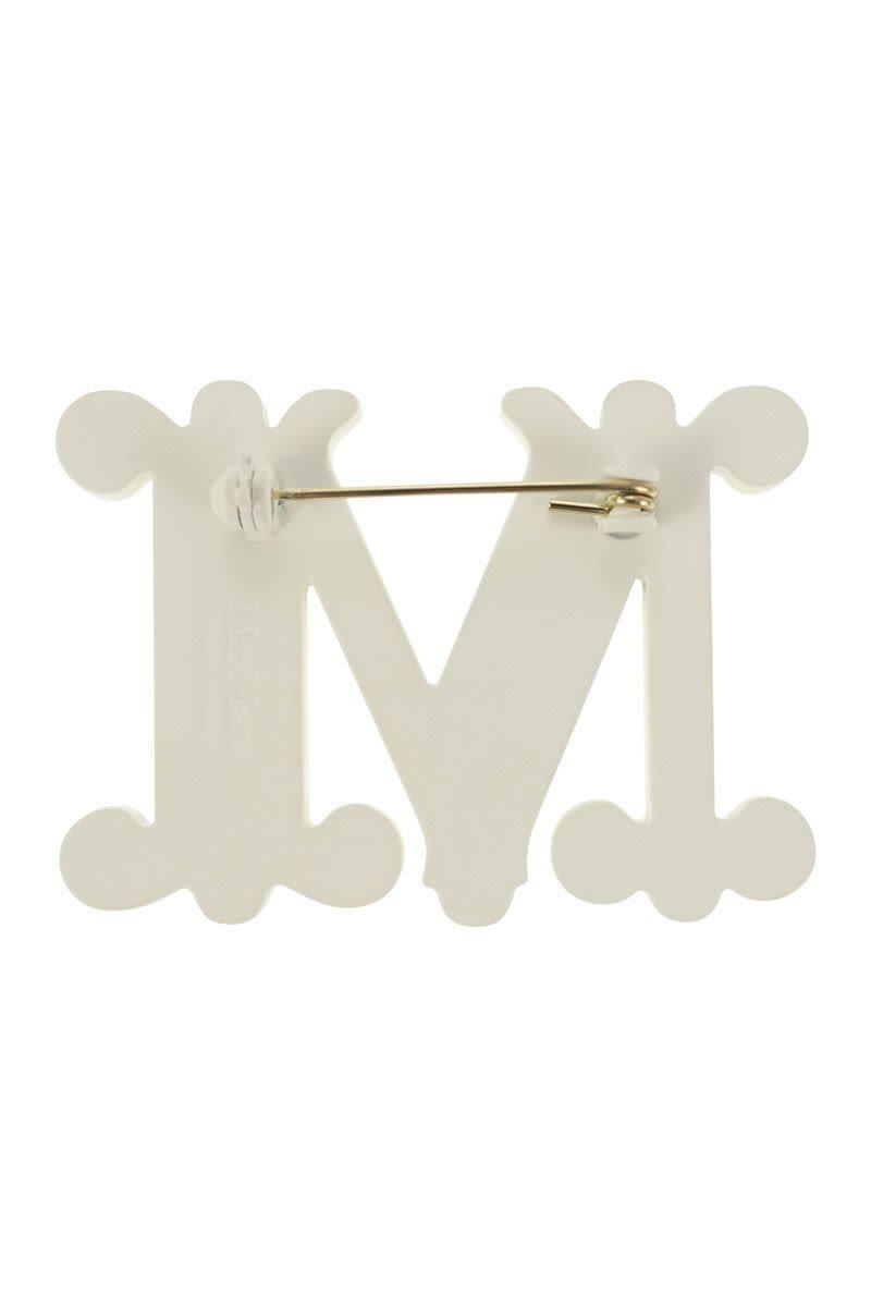 MBROOCH - Monogram brooch with crystals - VOGUERINI