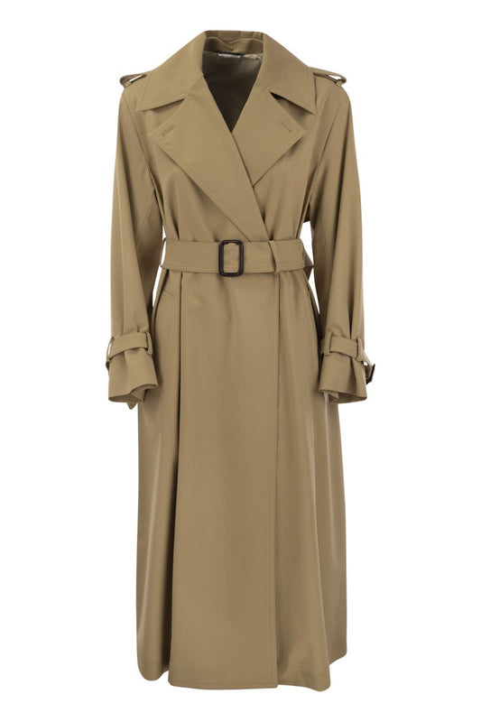 GIOSTRA - Double-breasted trench coat in water-repellent gabardine - VOGUERINI