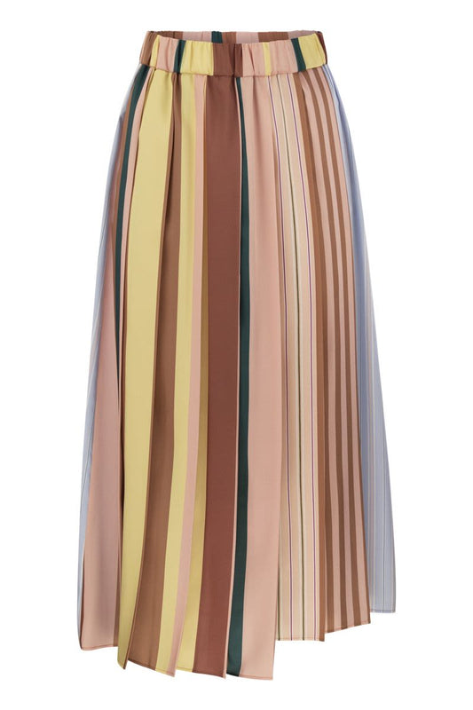 FAGUS - Pleated skirt in printed twill - VOGUERINI