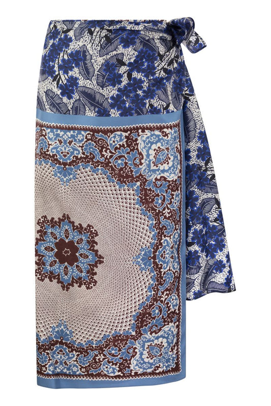 NUEVO - Printed silk sarong skirt