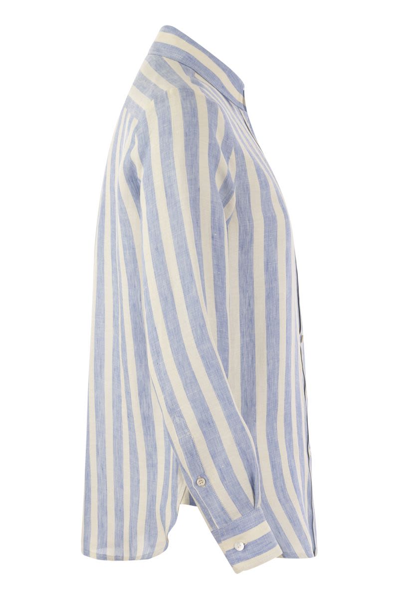 LARI - Classic striped linen shirt