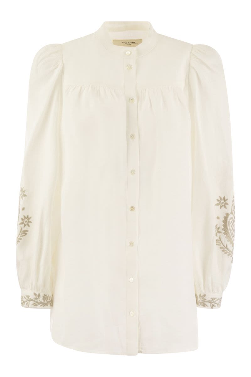 CARNIA - Linen cloth shirt with embroidery