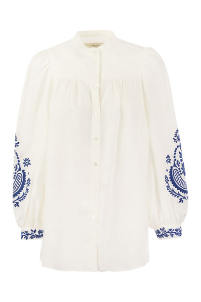 CARNIA - Linen cloth shirt with embroidery