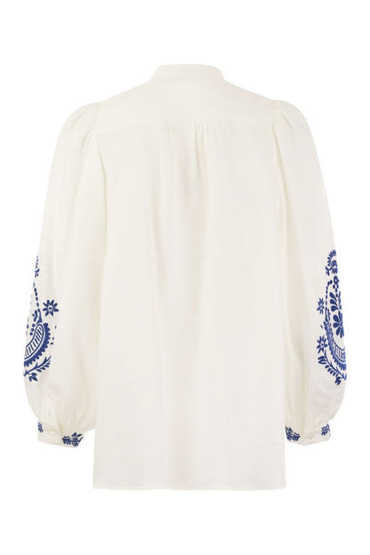 CARNIA - Linen cloth shirt with embroidery