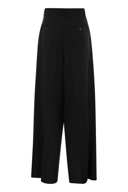 DILETTA - Viscose and linen flared trousers