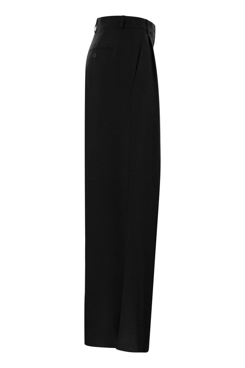 DILETTA - Viscose and linen flared trousers