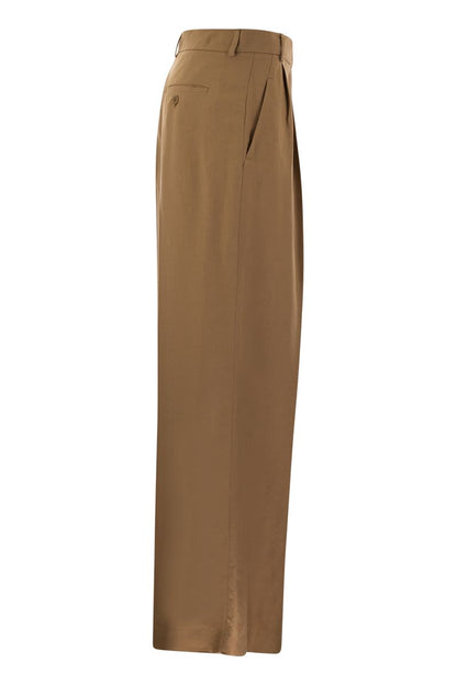 DILETTA - Viscose and linen flared trousers