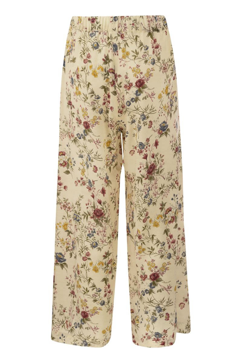 GRADARA - Printed silk crop trousers