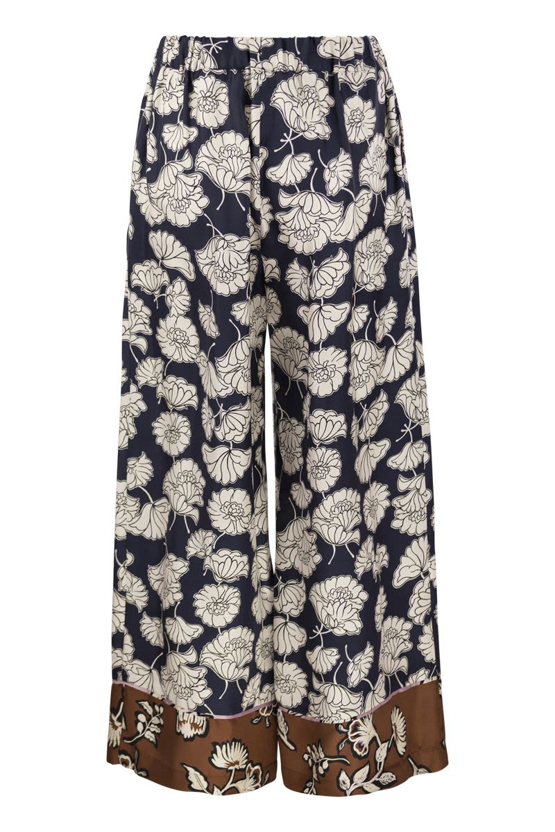 DIVO - Printed silk pyjama trousers - VOGUERINI