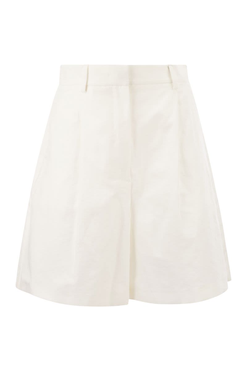 ECUBA - Cotton and linen Bermuda shorts - VOGUERINI