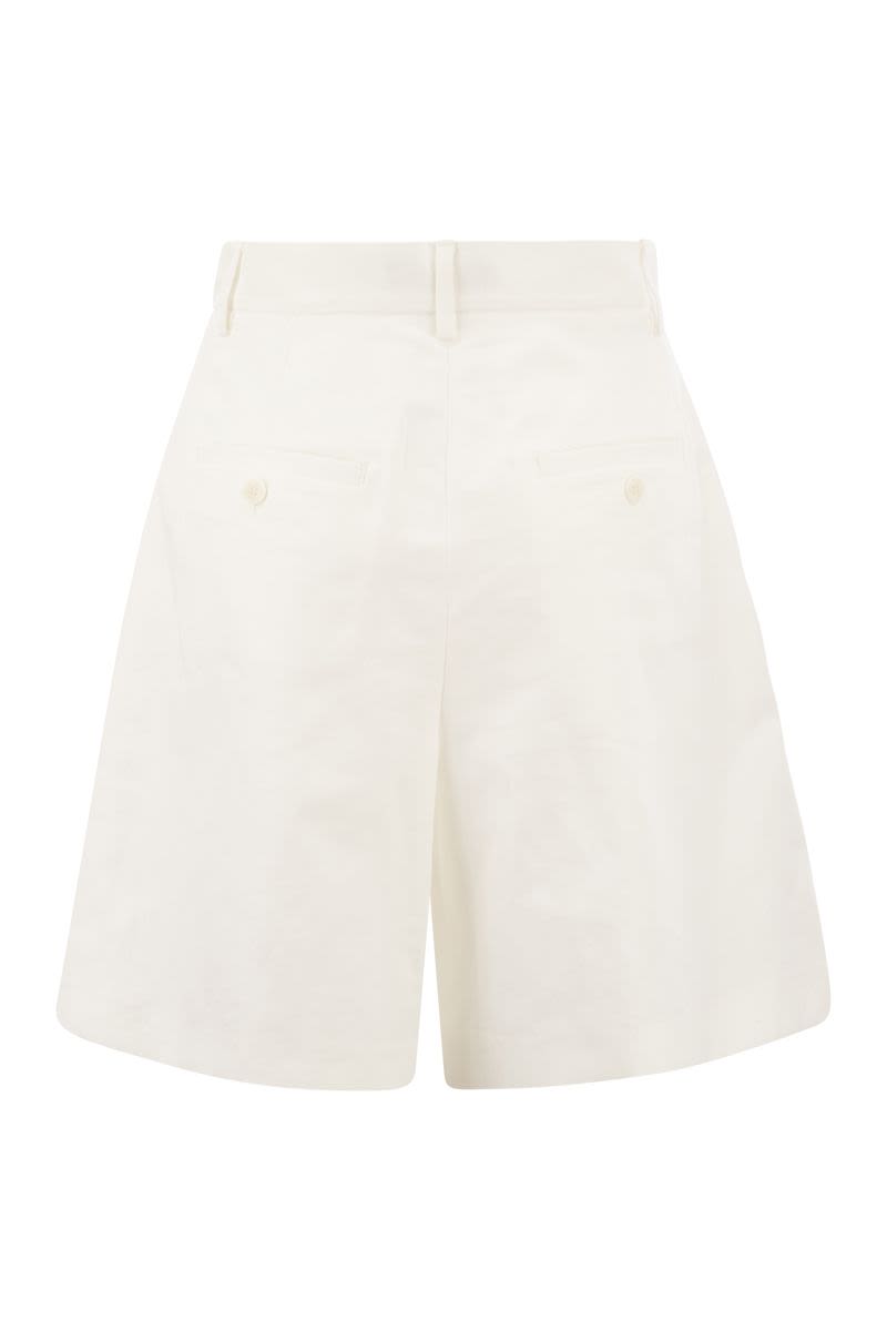 ECUBA - Cotton and linen Bermuda shorts - VOGUERINI