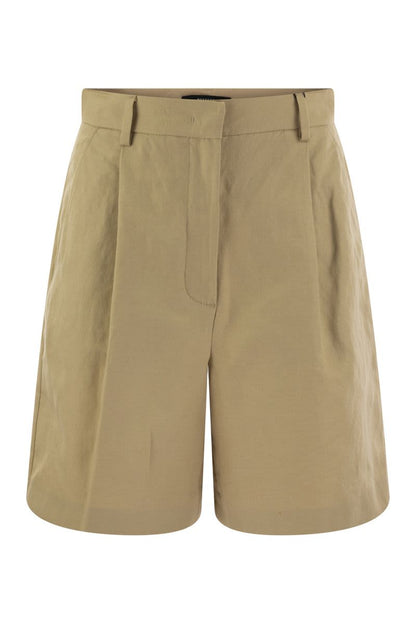 ECUBA - Cotton and linen Bermuda shorts