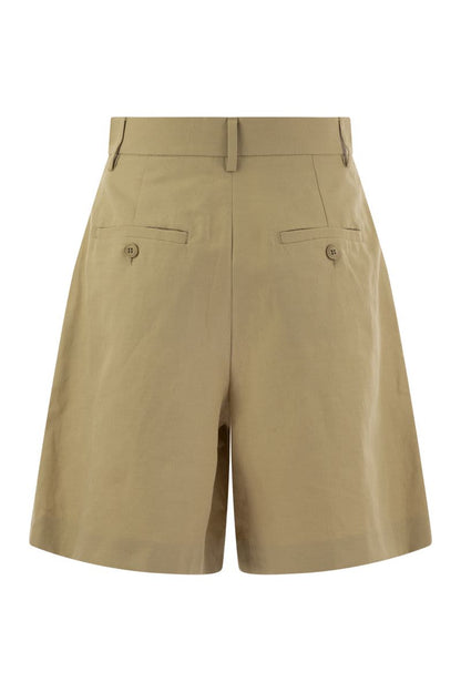 ECUBA - Cotton and linen Bermuda shorts