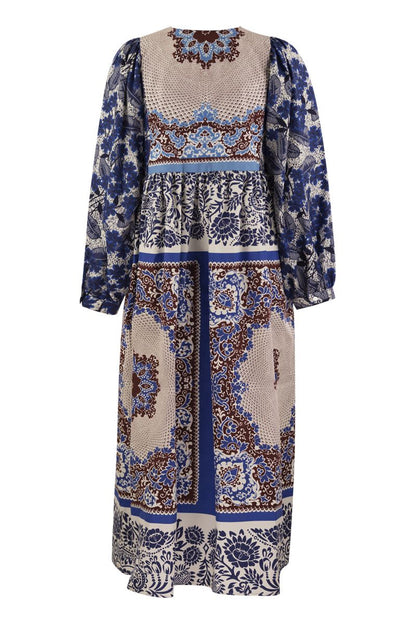 GHIOTTO - Printed poplin dress