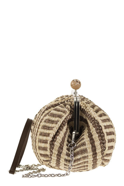 LOCRI - Medium raffia-effect jacquard bag