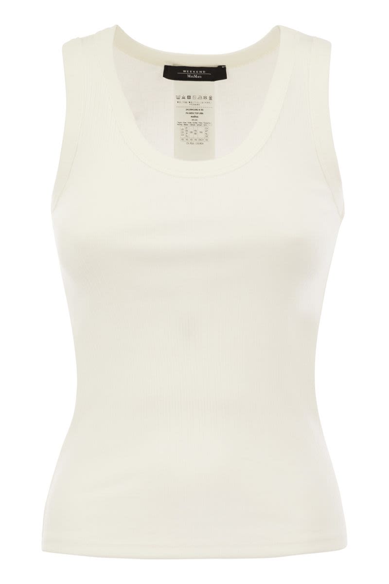 MULTIC - Ribbed cotton yarn top - VOGUERINI