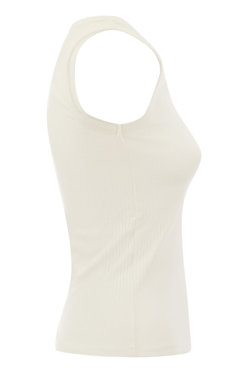 MULTIC - Ribbed cotton yarn top - VOGUERINI