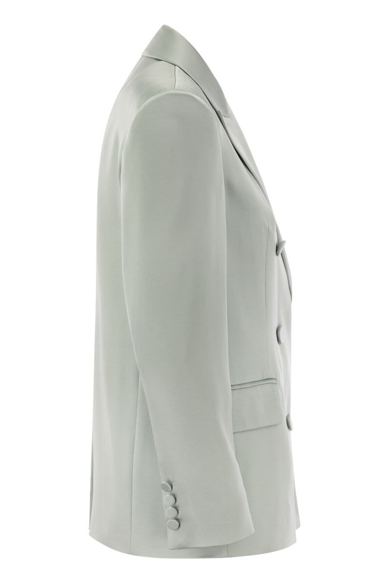 TEIERA - Double-breasted blazer in envers satin - VOGUERINI