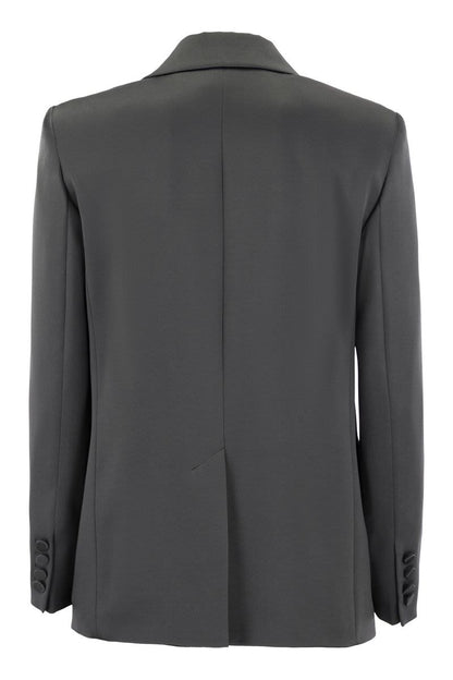 TEIERA - Double-breasted blazer in envers satin - VOGUERINI