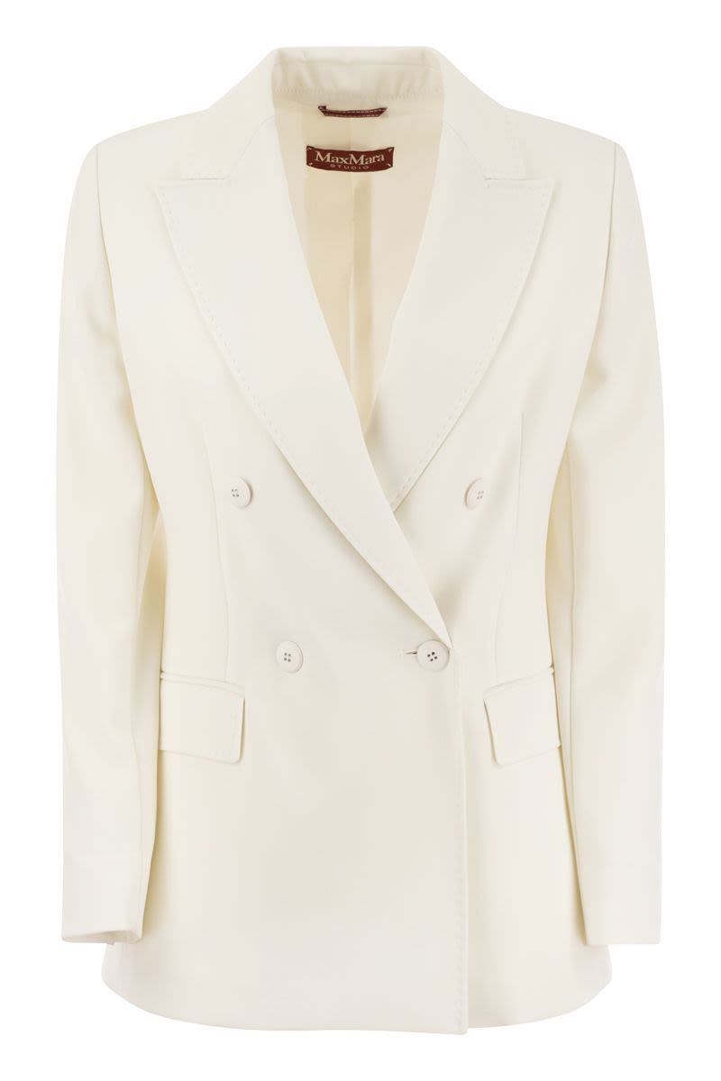 CAUCASO - Double-breasted wool crepe blazer - VOGUERINI