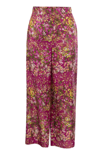 OPEROSO - Printed silk trousers - VOGUERINI