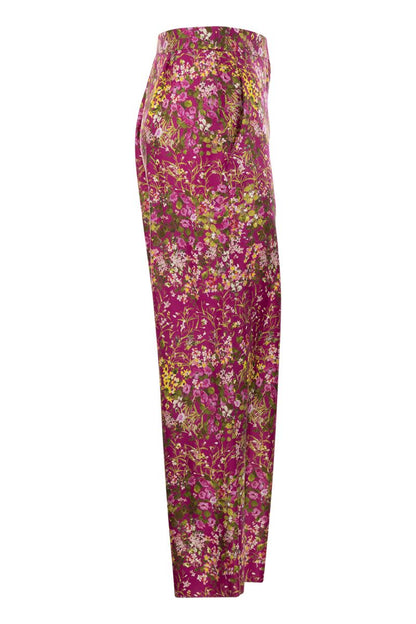 OPEROSO - Printed silk trousers - VOGUERINI