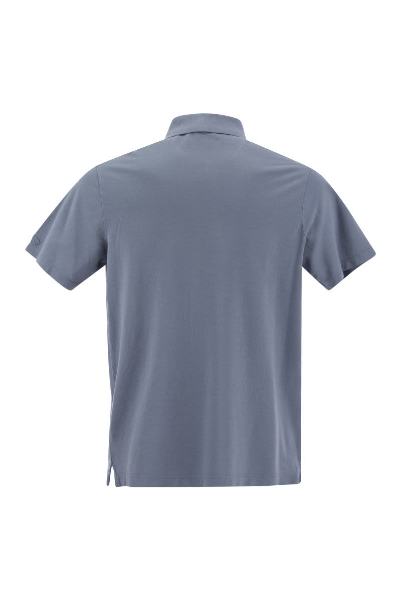 Garment-dyed pique cotton polo shirt - VOGUERINI