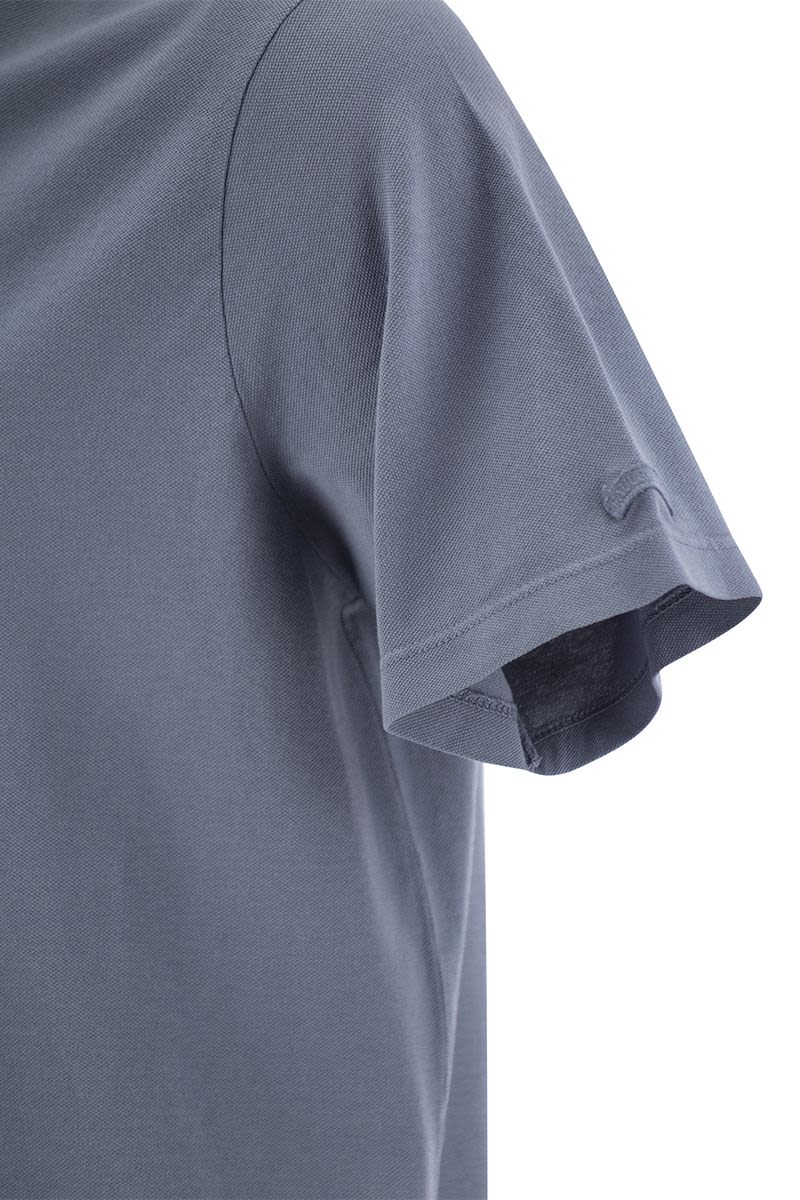 Garment-dyed pique cotton polo shirt - VOGUERINI