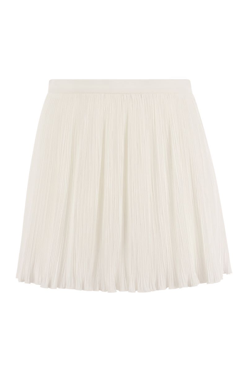 Pleated cotton-blend shorts - VOGUERINI