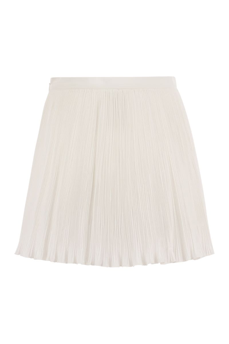 Pleated cotton-blend shorts - VOGUERINI