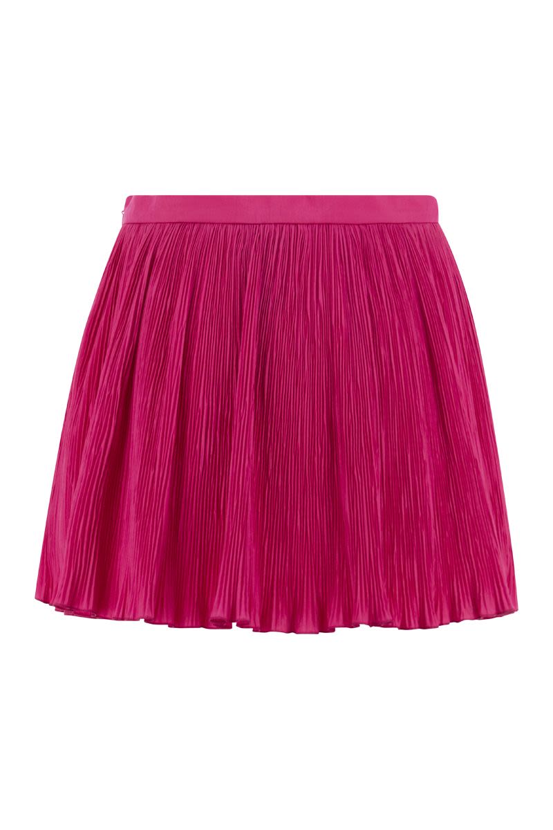 Pleated cotton-blend shorts - VOGUERINI