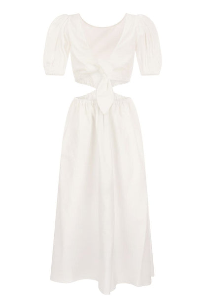 Cotton dress with ribbon - VOGUERINI