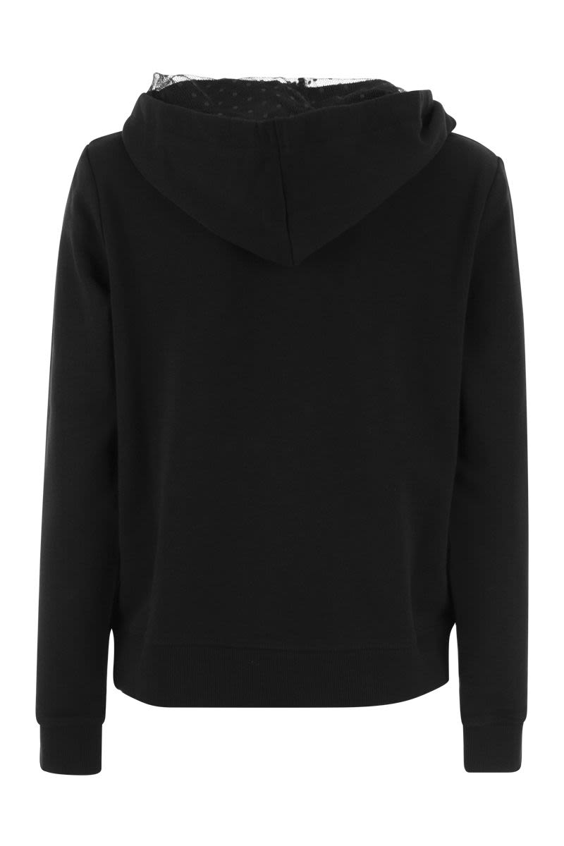 Sweatshirt with point d'esprit - VOGUERINI