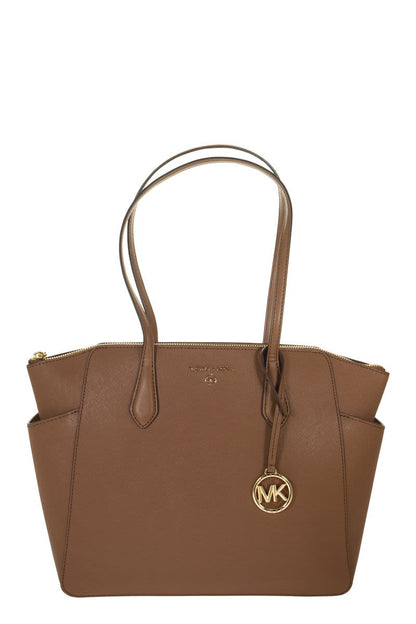 MARILYN - Medium Saffiano Leather Tote Bag - VOGUERINI